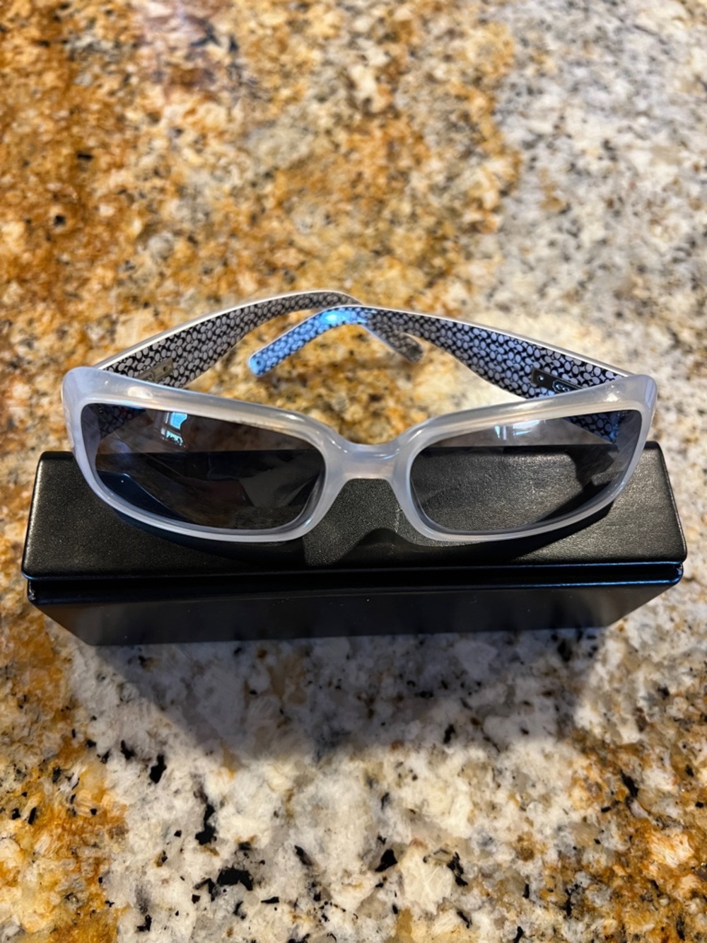 Coach Clear Frame Sunglasses with Black Lenses